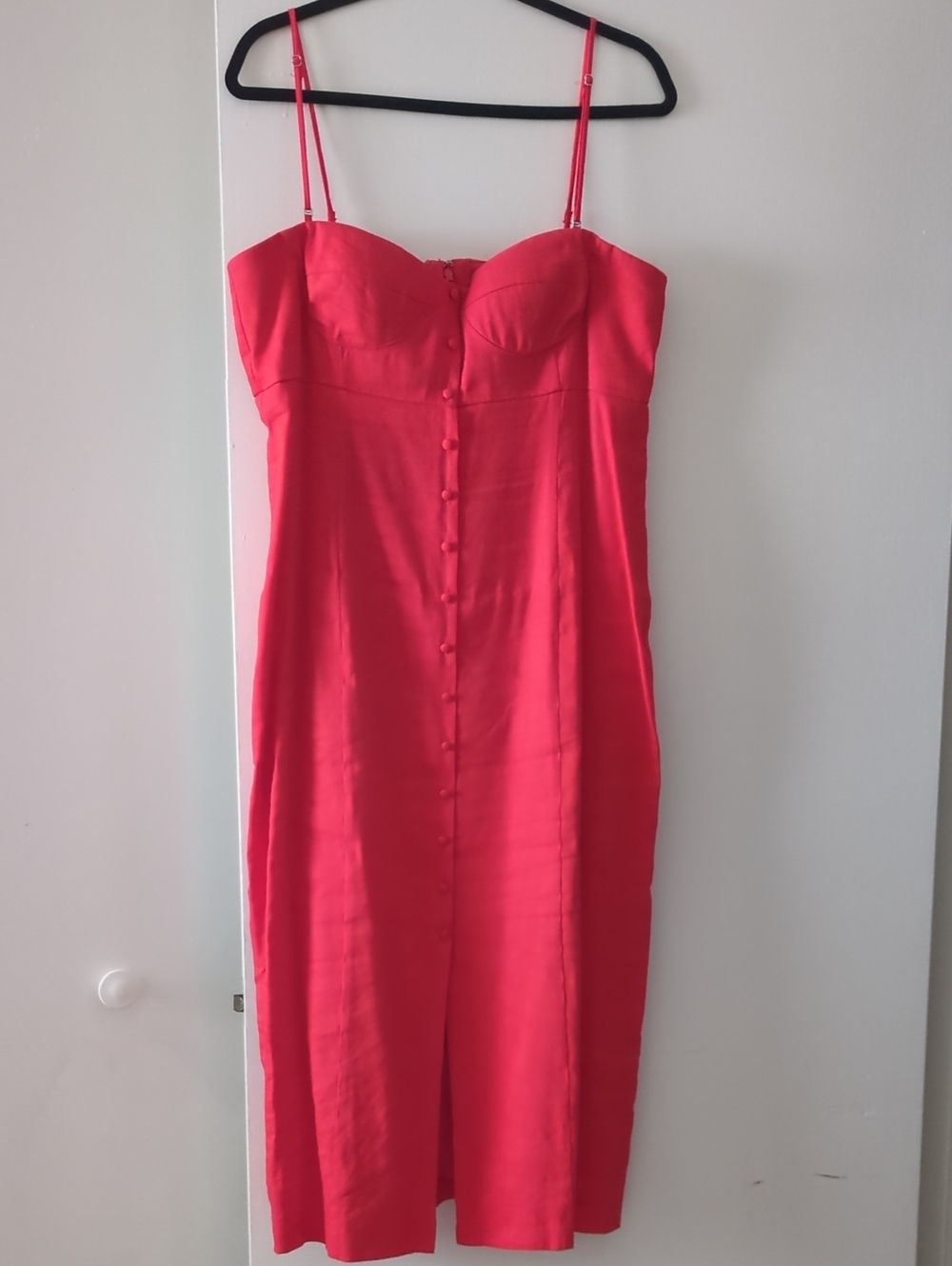 ANTONIO MELANI Marcie Vibrant Red Satin Slip Dress